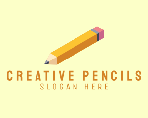 Writing Pencil Isometric logo design