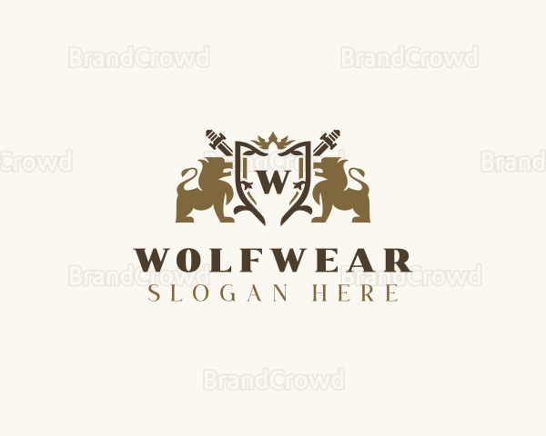 Royal Sword Crest Lion Logo