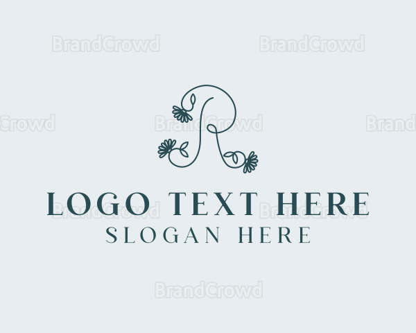 Floral Minimalist Letter R Logo