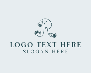 Monoline - Floral Minimalist Letter R logo design