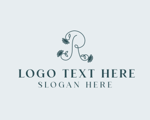 Lettermark - Floral Minimalist Letter R logo design