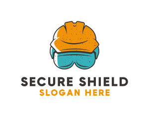 Safety - Construction Hard Hat Safety Goggles logo design