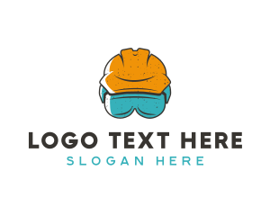 Contractor - Construction Hard Hat Safety Goggles logo design