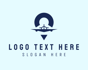 Delivery - Blue Airplane Location logo design