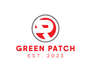 Patch - Red Circle Bold R logo design