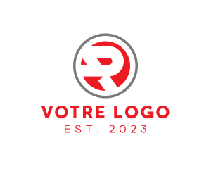 Patch - Red Circle Bold R logo design
