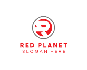 Red Circle Bold R logo design