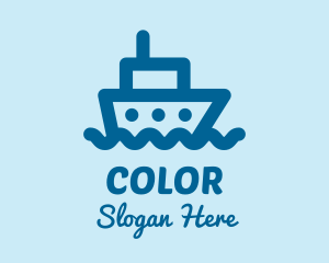 Exploration - Blue Cruise Ship logo design