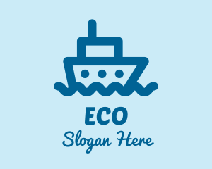 Ocean - Blue Cruise Ship logo design