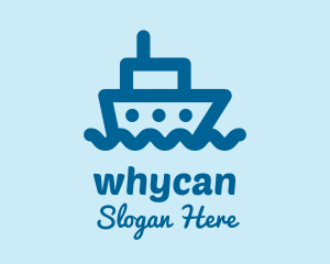 Sailing - Blue Cruise Ship logo design