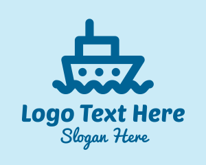 Cruise - Blue Cruise Ship logo design