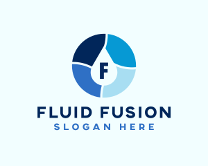 Water Drop Fluid logo design