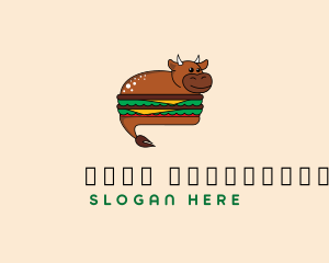 Mascot - Cow Beef Burger logo design