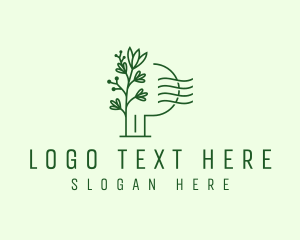 Green - Flower Plant Letter P logo design