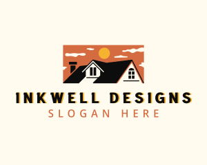 House - Residential House Roofing logo design