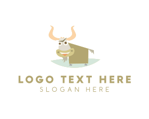 Farm Animal - Wild Yak Cartoon logo design