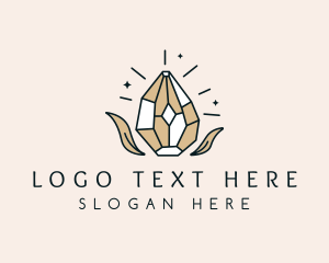 Leaf Diamond Gemstone Logo