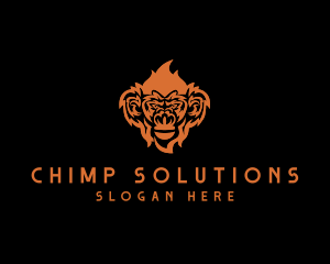 Chimpanzee - Monkey Ape Chimpanzee logo design