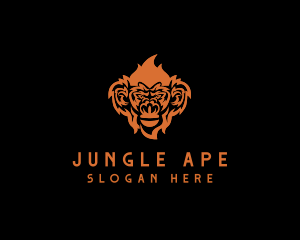 Ape - Monkey Ape Chimpanzee logo design