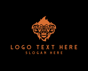 Safari - Monkey Ape Chimpanzee logo design