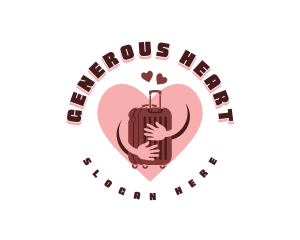 Heart Travel Luggage logo design