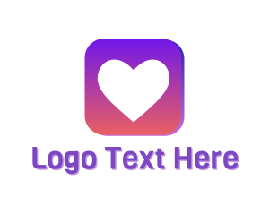 Purple Love Application logo design