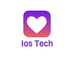 Ios - Purple Love Application logo design