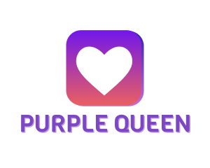 Purple Love Application logo design