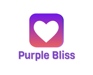 Purple Love Application logo design