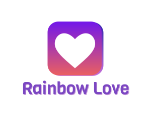 Purple Love Application logo design