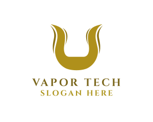 Vapor - Gold Horns Letter U logo design