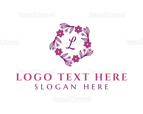 Flower Crown Wreath Logo