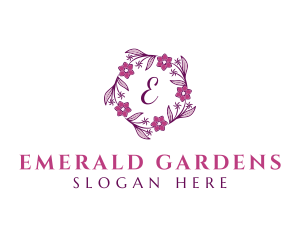 Flower Crown Wreath logo design