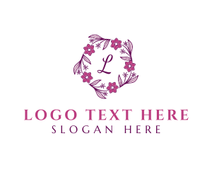 Flower Crown Wreath Logo