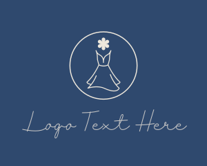 Bridal Gown - Minimalist Elegant Dress logo design