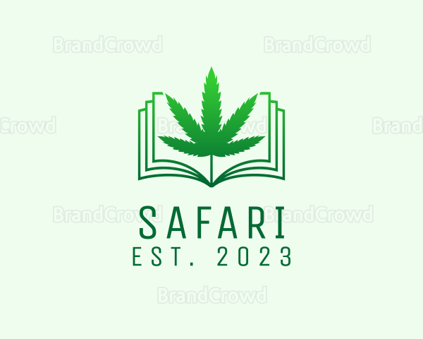 Cannabis Leaf Book Logo