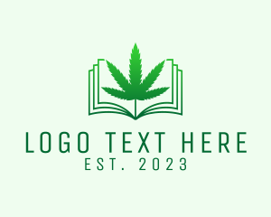 Bookstore - Cannabis Leaf Book logo design