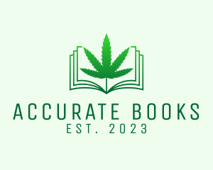 Cannabis Leaf Book logo design