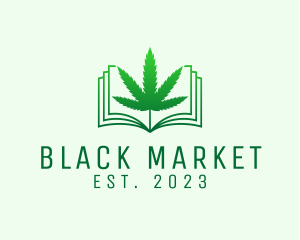 Illegal - Cannabis Leaf Book logo design