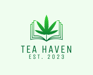 Cannabis Leaf Book logo design