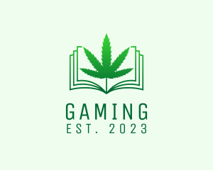 Library - Cannabis Leaf Book logo design