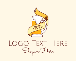 Liquor Store - Beer Glass Banner logo design