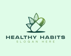 Capsule Medicine Herbal logo design