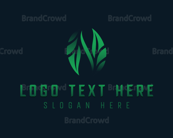 Organic Leaves Letter N Logo