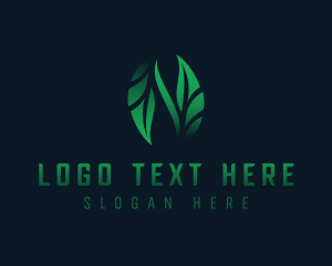 Gardening - Organic Leaves Letter N logo design