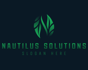 Organic Leaves Letter N logo design