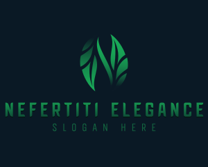 Organic Leaves Letter N logo design