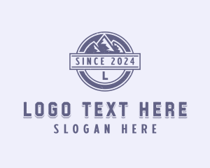 Rock Climbing - Outdoor Mountain Range logo design