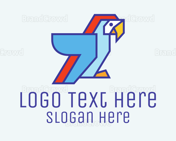 Geometric Pet Parrot Logo