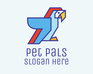 Geometric Pet Parrot  logo design